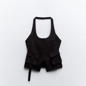Zara halter pocket top